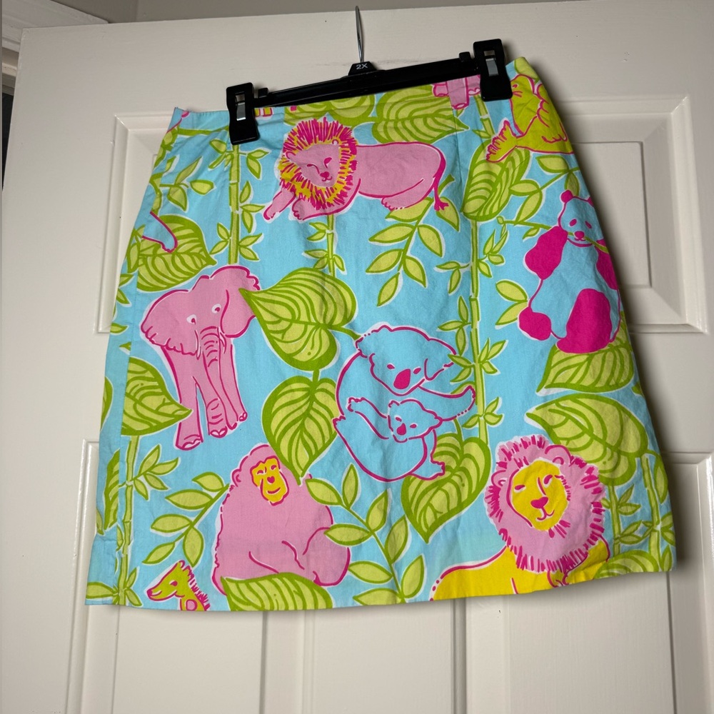 Lilly Pulitzer White Label Vintage Skirt‎ Animal Print San Diego Zoo